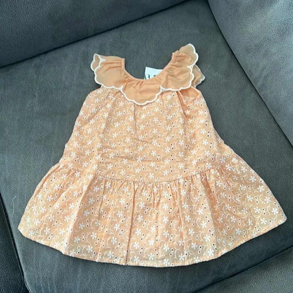 ZARA Kids | Tangerine | EMBROIDERED DRESS